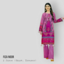 2 Pcs Unstitched Pink Printed suit