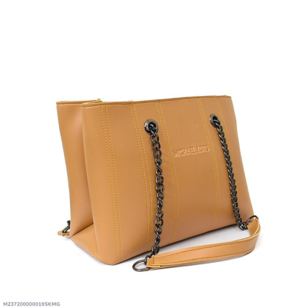 Women's PU Leather Embroidered Totebags Yellow - Image 3