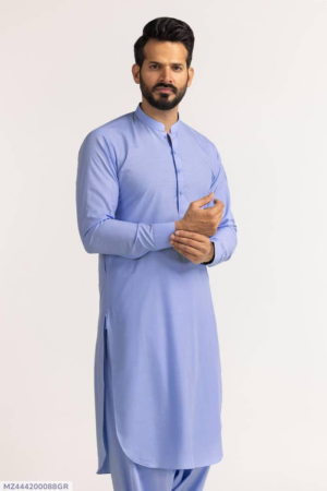 Men's Unstitched Boski Plain Suit Blue